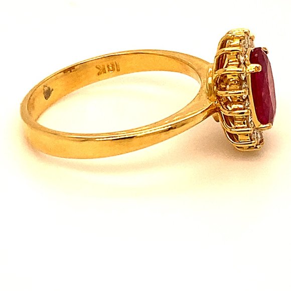 Burmese Ruby 1.70ct Diamonds Solid 18K Gold Ring - Picture 5 of 8